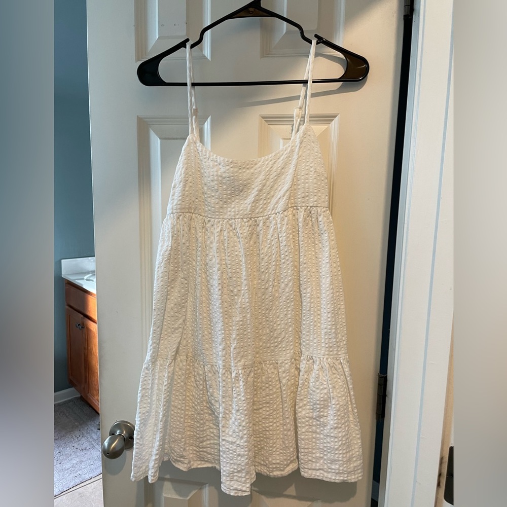 White spaghetti strap dress